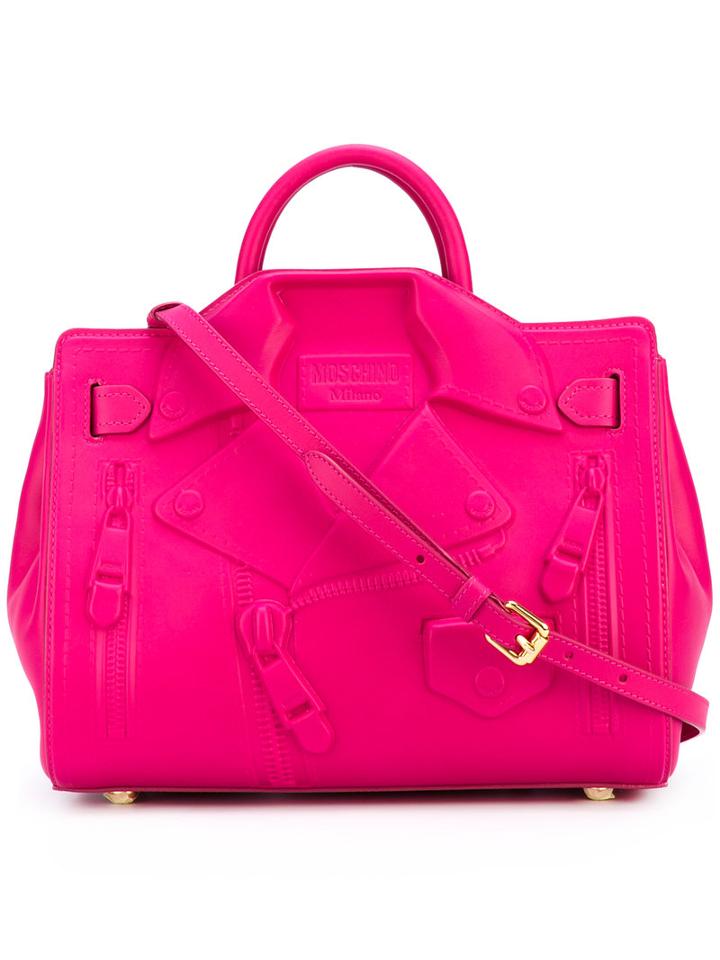 Moschino - Biker Tote - Women - Vinyl - One Size, Pink/purple, Vinyl