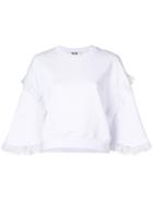 Msgm Lace Trim Sweatshirt - White