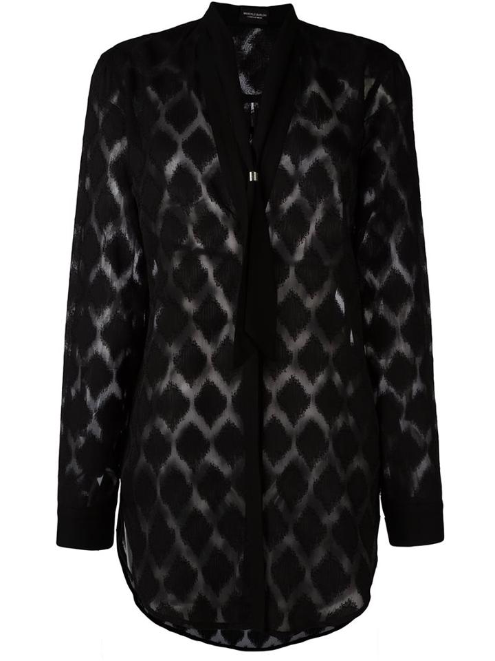 Marcelo Burlon County Of Milan - 'tina' Shirt - Women - Polyester/viscose - S, Black, Polyester/viscose