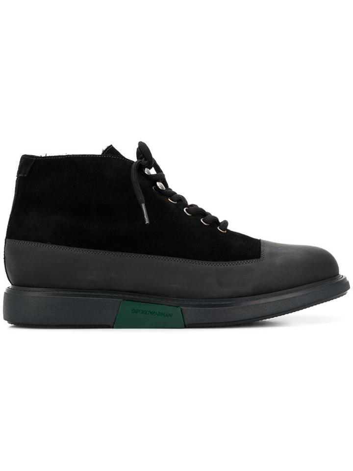 Emporio Armani Lace-up Ankle Boots - Black