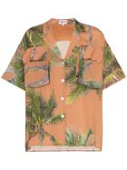 Duo Palm Print Patch Pocket Shirt - Neutrals