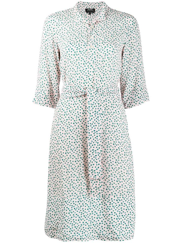 A.p.c. Floral Print Shirt Dress - Pink