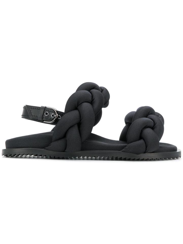 Marco De Vincenzo Thick Rope Strap Sandals - Black
