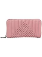 Coach Accordion Zipped Wallet - Pink & Purple