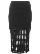 T By Alexander Wang Perforated Fitted Skirt