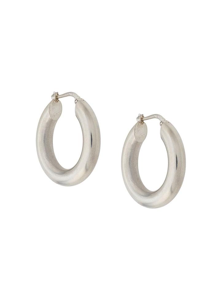 Jil Sander Smooth Surface Hoop Earrings - Silver