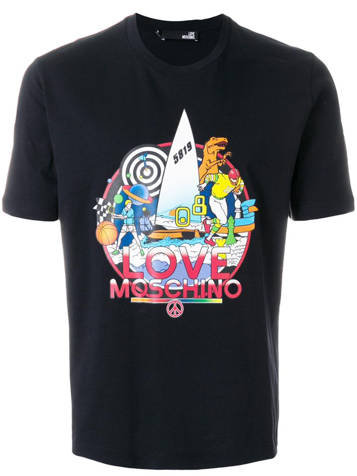 Love Moschino Printed Logo T-shirt - Black