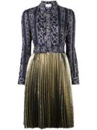 3.1 Phillip Lim Lamé Skirt Shirt Dress, Women's, Size: 8, Blue, Silk/viscose/polyamide