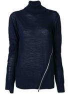 Sacai Diagonal Zip Sweater - Blue