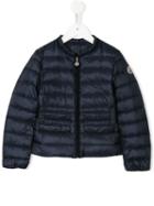 Moncler Kids Zipped Padded Jacket, Toddler Girl's, Size: 5 Yrs, Blue