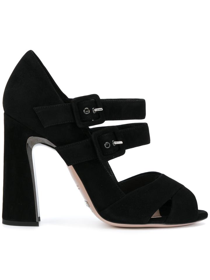Sebastian Double Buckle Sandals - Black