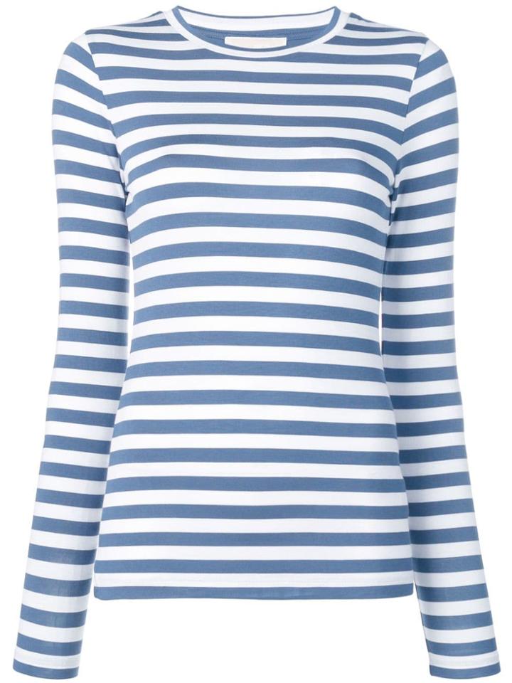 Michael Michael Kors Striped Jersey Top - Blue