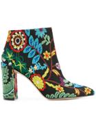 Stuart Weitzman Embroidered Ankle Boots - Multicolour