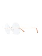Chloé Eyewear Scallop Trim Round Frame Glasses - Metallic