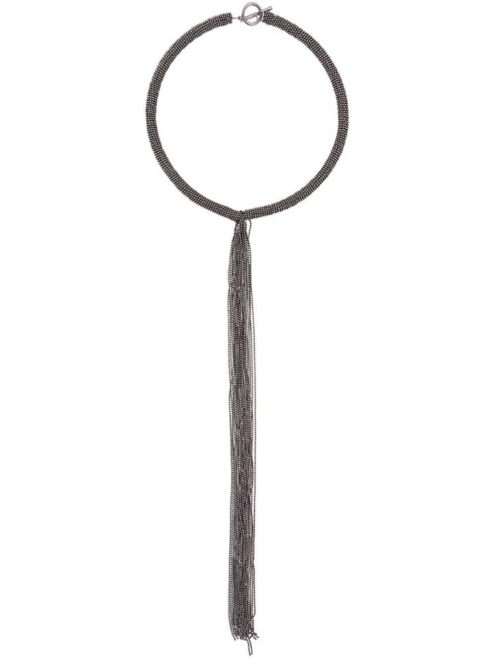 Brunello Cucinelli Tassel Chain Choker - Silver
