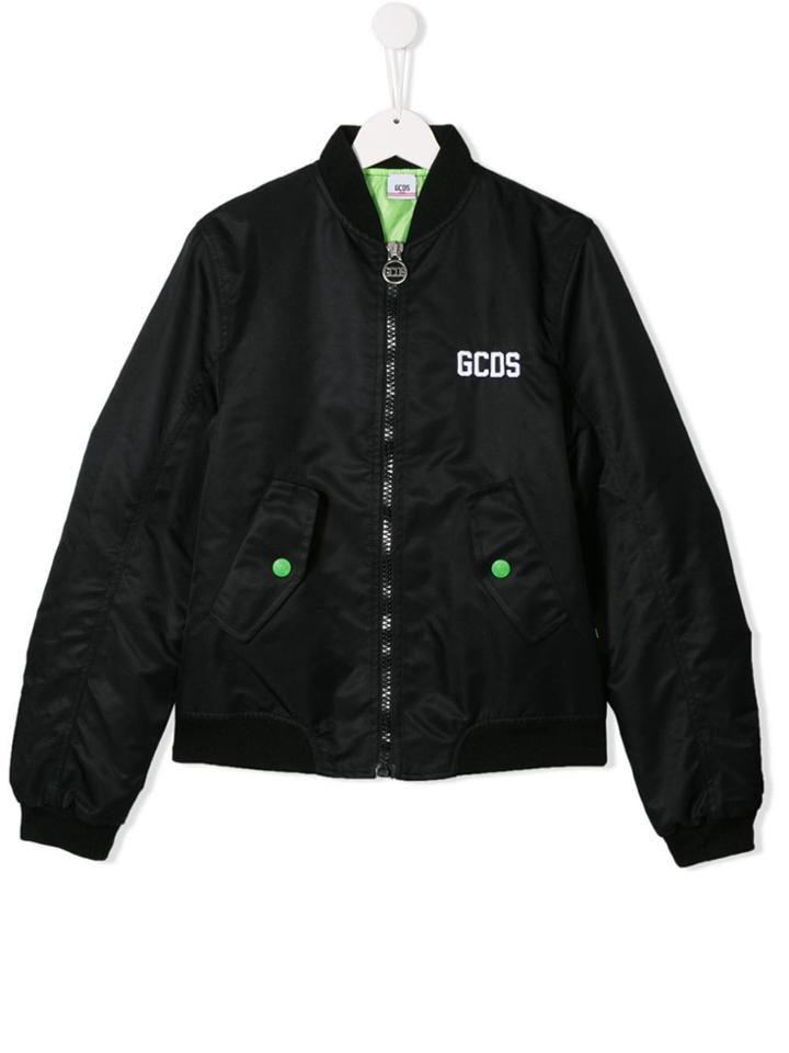 Gcds Kids Logo Bomber Jacket - Black