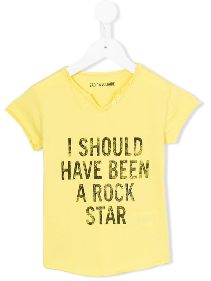 Zadig & Voltaire Kids - Printed T-shirt - Kids - Cotton - 6 Yrs, Boy's, Yellow/orange