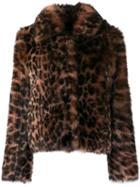 Yves Salomon Leopard Print Fur Jacket - Neutrals