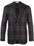 Boglioli - Pointed Lapel Plaid Blazer - Men - Silk/linen/flax/acetate/virgin Wool - 48, Brown, Silk/linen/flax/acetate/virgin Wool