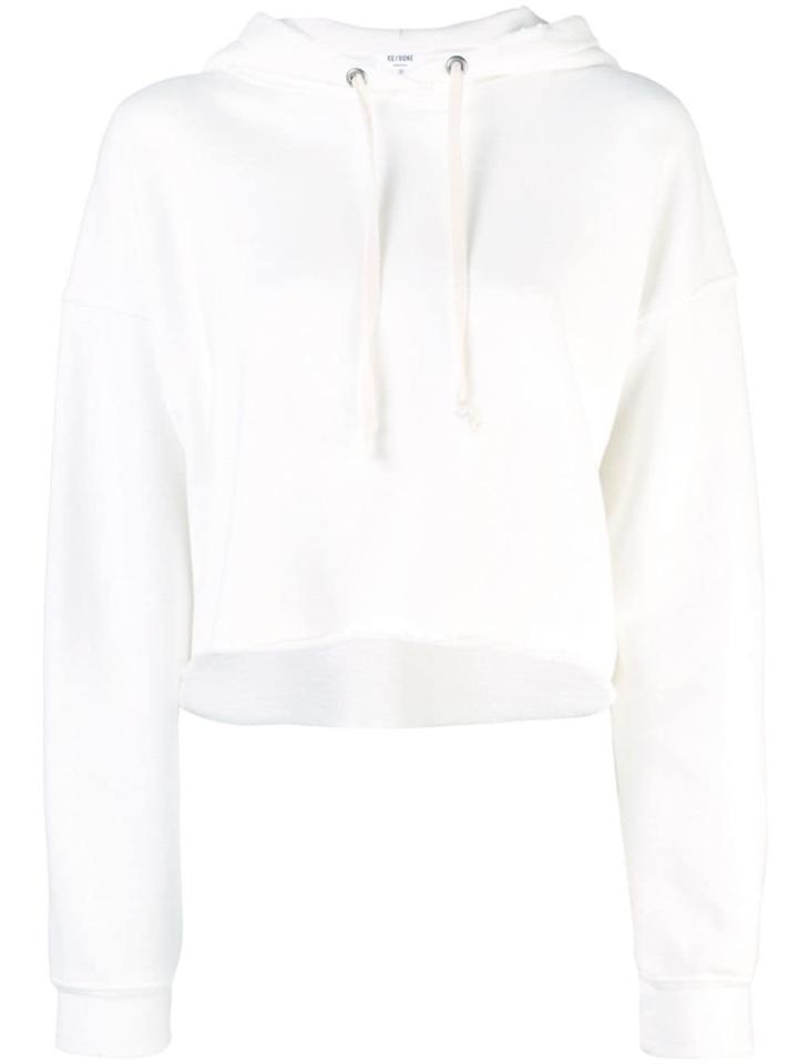 Re/done Cropped Hoodie - White