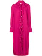 Marni Ruffled Shirt Dress - Pink & Purple