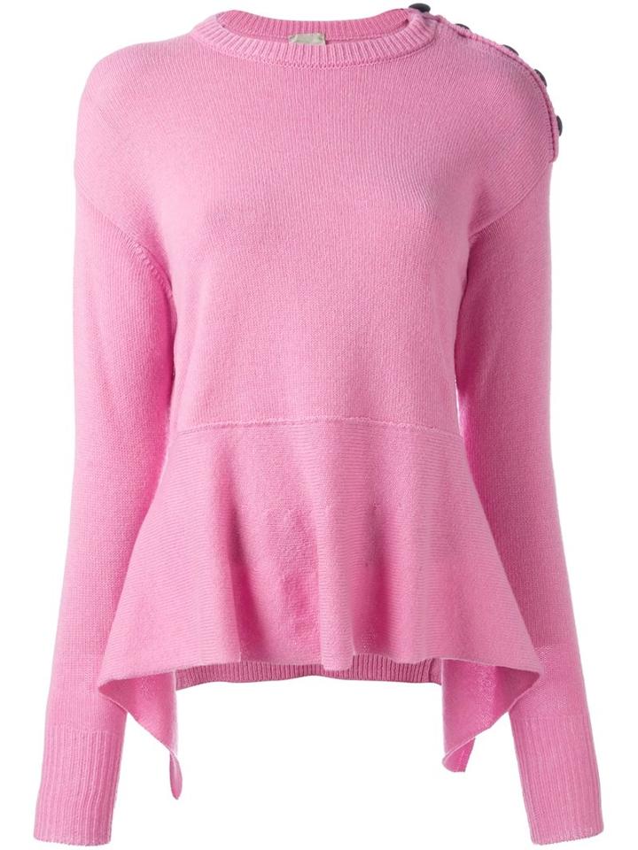 Nude Peplum Knit Blouse, Women's, Size: 40, Pink/purple, Wool