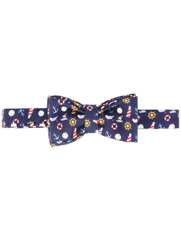 Fefè Nautical Print Bow Tie - Blue