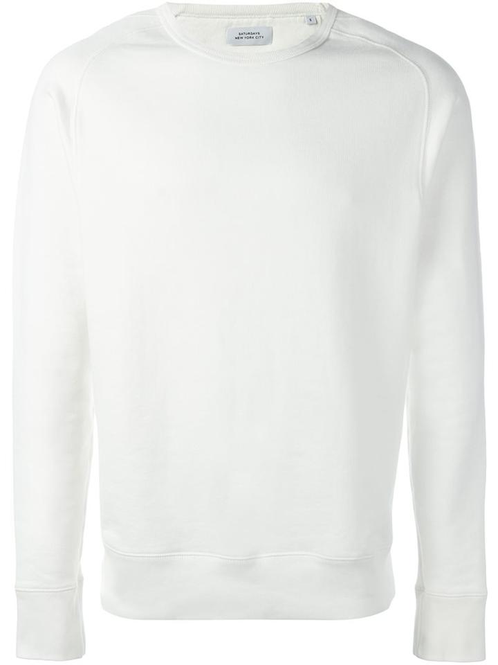 Saturdays Surf Nyc Crew Neck Sweatshirt, Men's, Size: Medium, White, Cotton