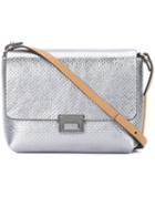 Brunello Cucinelli Perforated Detail Cross Body Bag, Women's, Grey, Leather
