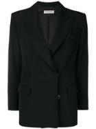 Yves Saint Laurent Vintage Notched Peaked Lapels Blazer - Black
