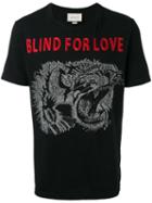 Gucci Tiger Print T-shirt, Men's, Size: Medium, Black, Cotton
