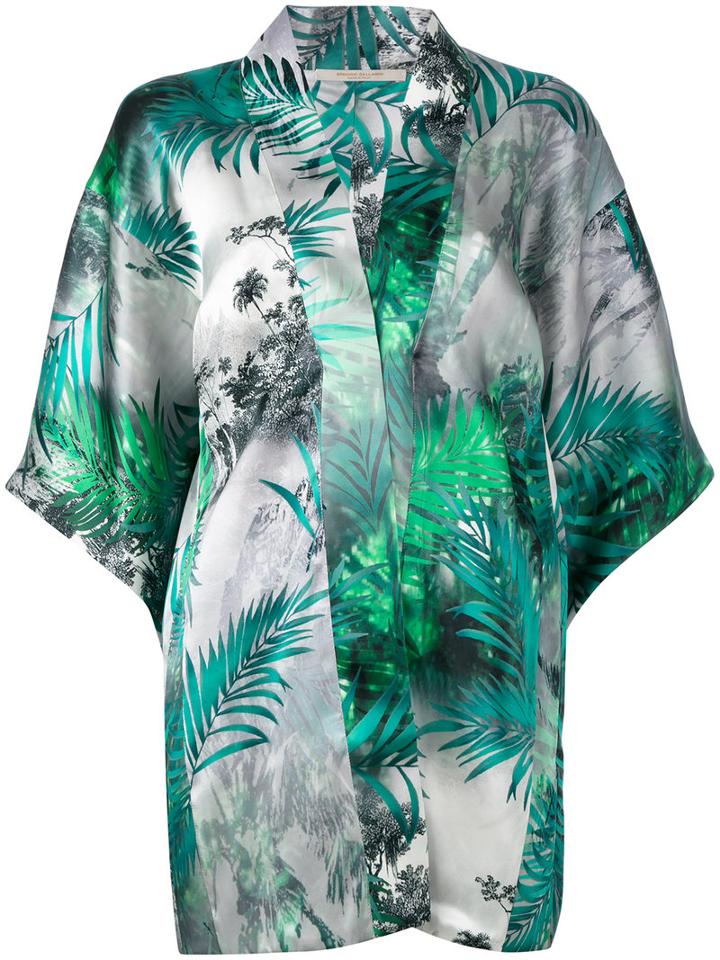 Ermanno Gallamini - Flower Print Cardigan - Women - Silk - S, Green, Silk