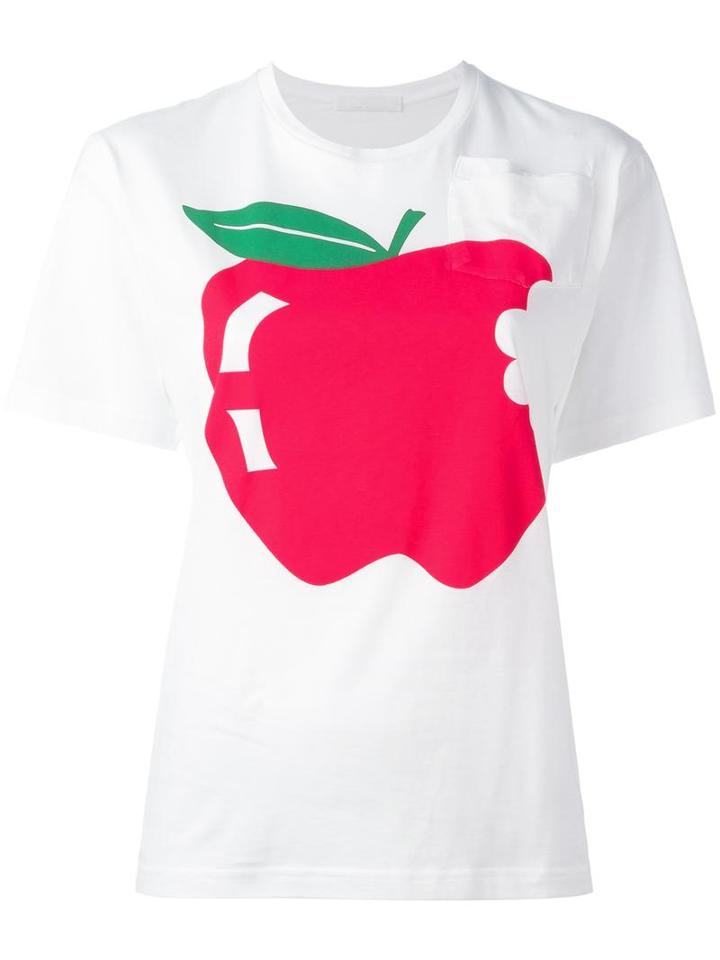 Peter Jensen Apple T-shirt, Women's, Size: Medium, White, Cotton