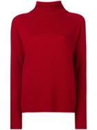 Lee Mathews Knit Roll Neck Jumper - Red