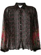 Mes Demoiselles Sheer Floral Shirt - Black