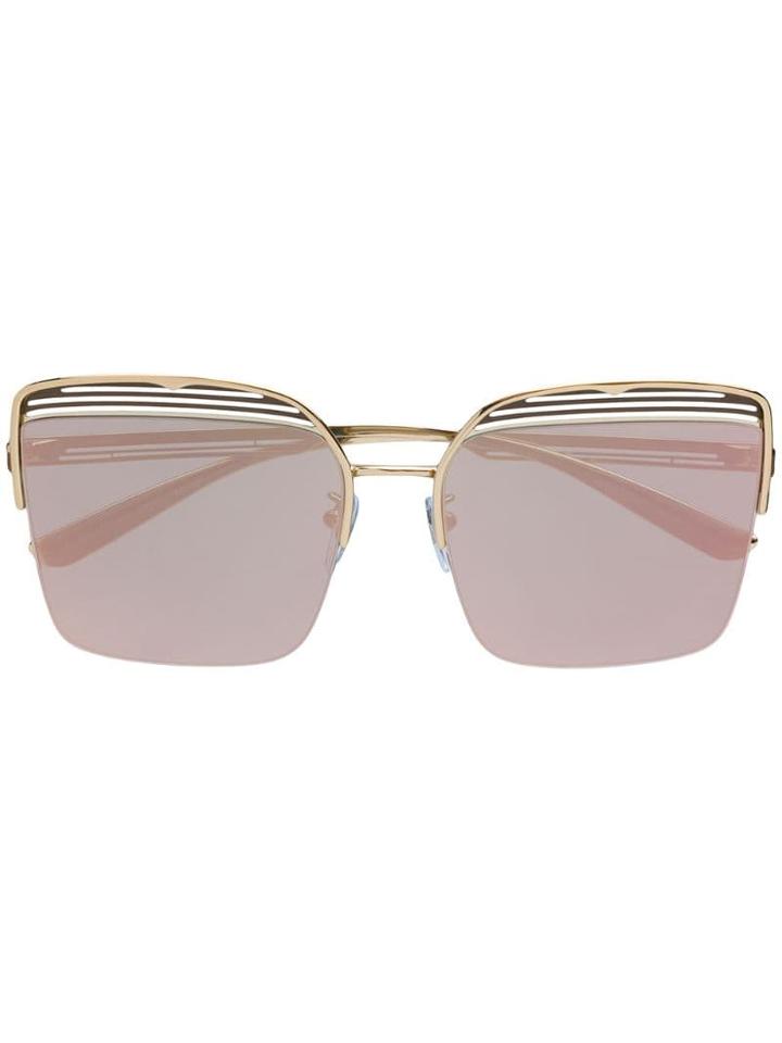 Bulgari Square Frame Sunglasses - Gold