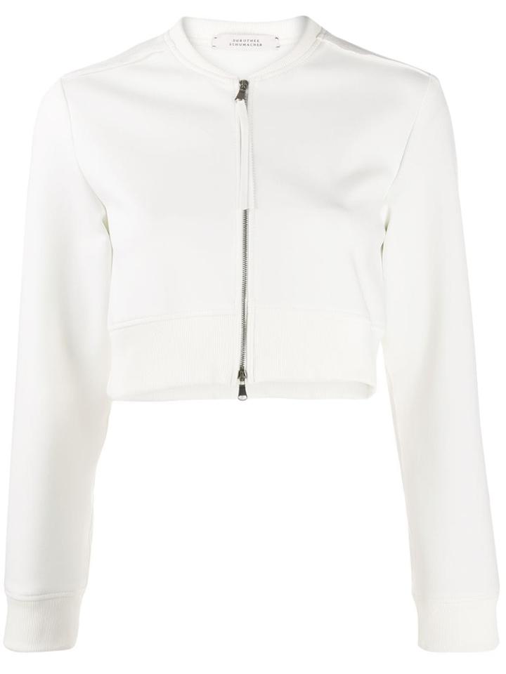 Dorothee Schumacher Cropped Zipped Jacket - White