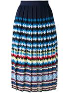 Mary Katrantzou - Pleated Print Skirt - Women - Viscose - L, Blue, Viscose