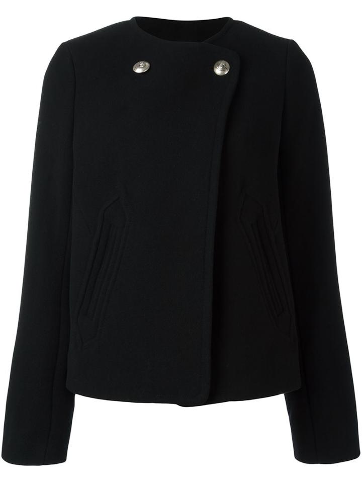 See By Chloé Boxy Jacket, Women's, Size: 38, Black, Nylon/polyamide/acetate/wool