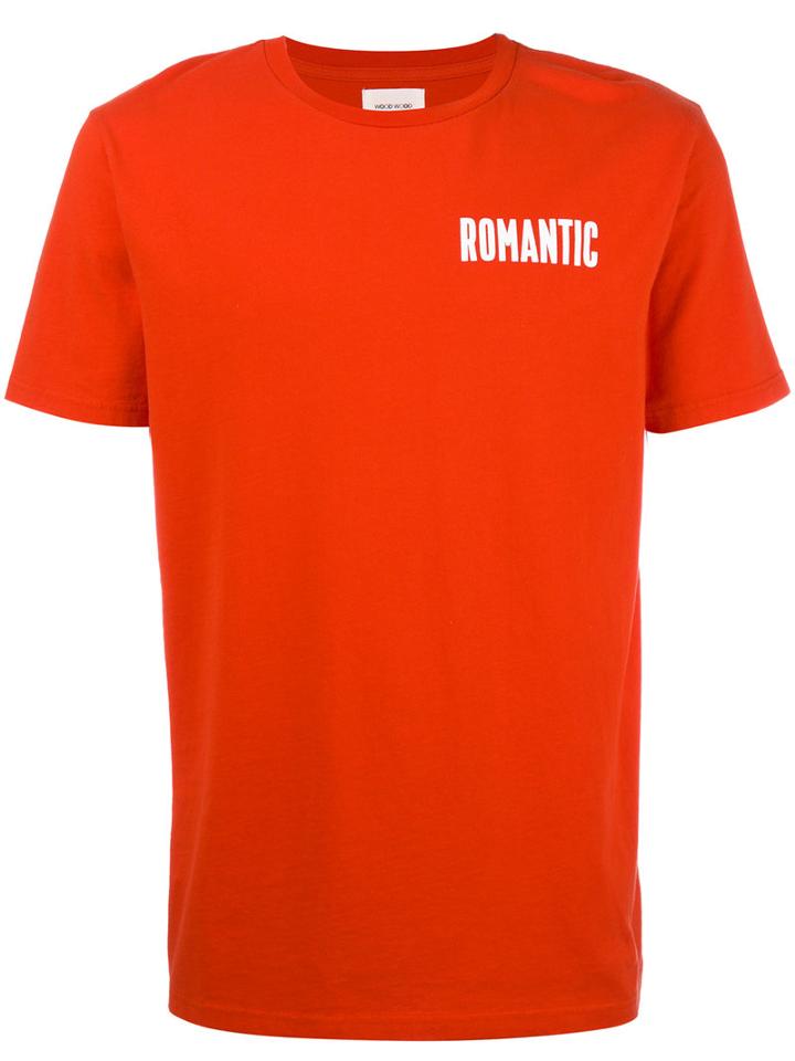 Wood Wood 'romantic' Chest Print T-shirt, Men's, Size: Medium, Red, Cotton