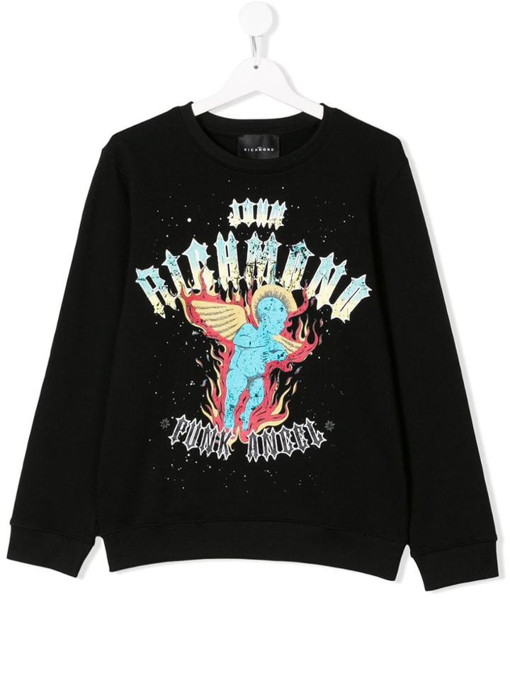 John Richmond Junior Graphic Print Sweatshirt - Black