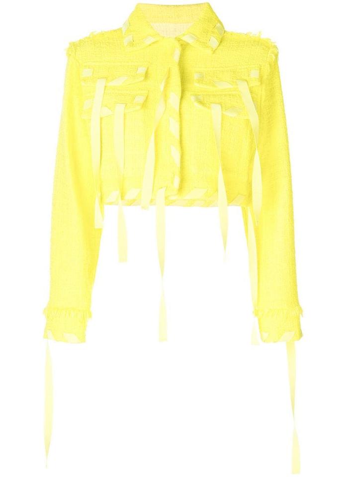 Msgm Cropped Multi-pocket Jacket - Yellow