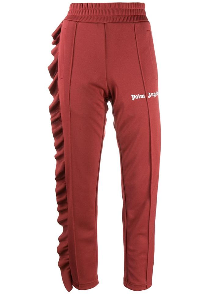 Palm Angels Ruffle Detail Track Pants - Red