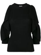 See By Chloé Open Shoulders Knitted Sweatshirt - Black