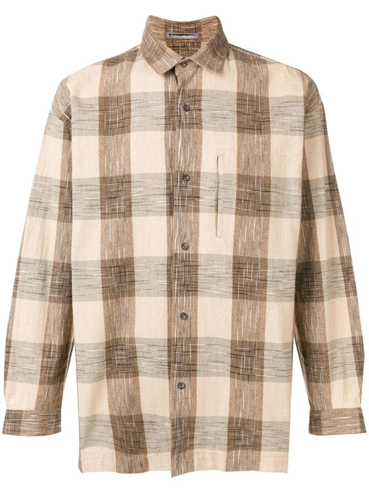 Issey Miyake Vintage 1980's Checked Shirt - Brown