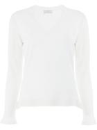 Maison Ullens V-neck Ribbed Jumper - White