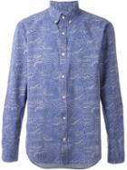 Closed Printed Shirt, Men's, Size: Xl, Blue, Cotton