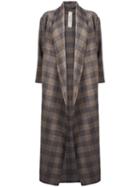 Daniela Pancheri Glen Plaid Cardi-coat, Women's, Size: Small, Brown, Wool