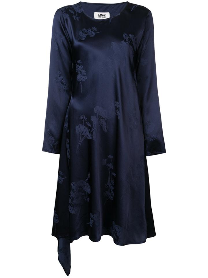 Mm6 Maison Margiela Floral Embroidered Dress - Blue