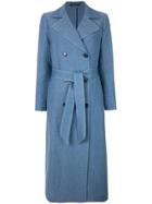 Tagliatore Belted Trench Coat - Blue